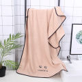 Good Morning Good Night Coral Velvet Bath Towel Couple Bath Towel Hanging Big Towel Beach Towel. 