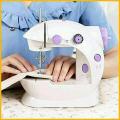 5 in 1 Mini Sewing Machine / Dual Speed Portable Mini Electric Pedal Double Threads Rewind Swing Machine.