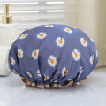 Daisy shower cap women's waterproof bath household double-layer waterproof women's shower cap oilproof shampoo bath cap can be issued on behalf of the family. 