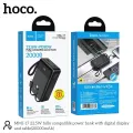 Hoco MMJ-17 Fully Compatible 22.5W Fast Charging 20000mAh Powerbank with Digital Display & 2 Built in Cable (Type-C & lightning) - Black.