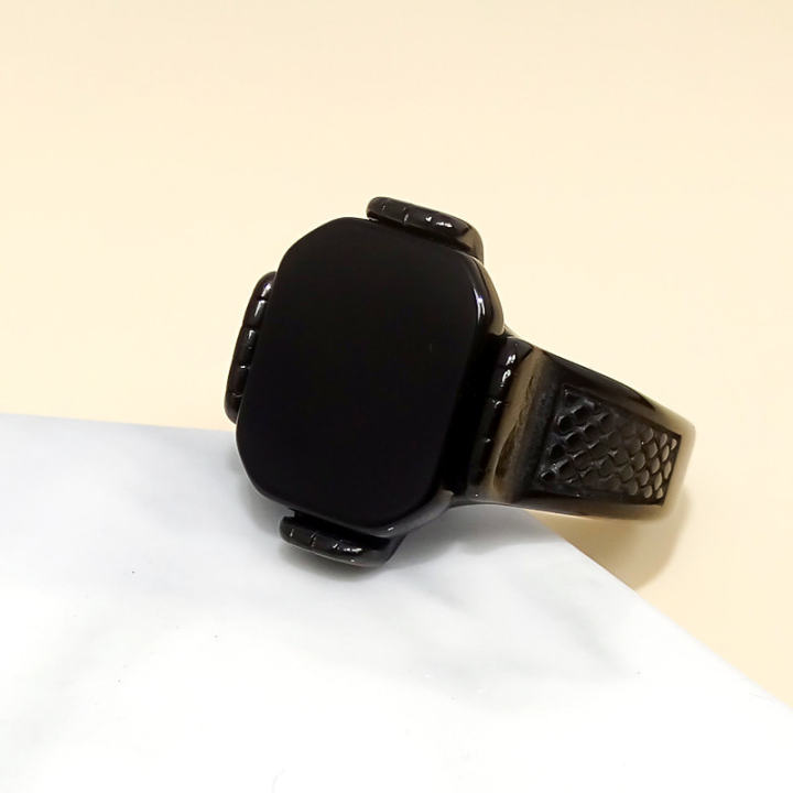 Stainless%20Steel%20Black%20Natural%20Stone%20Mens%20Finger%20Ring%20-%20Image%203