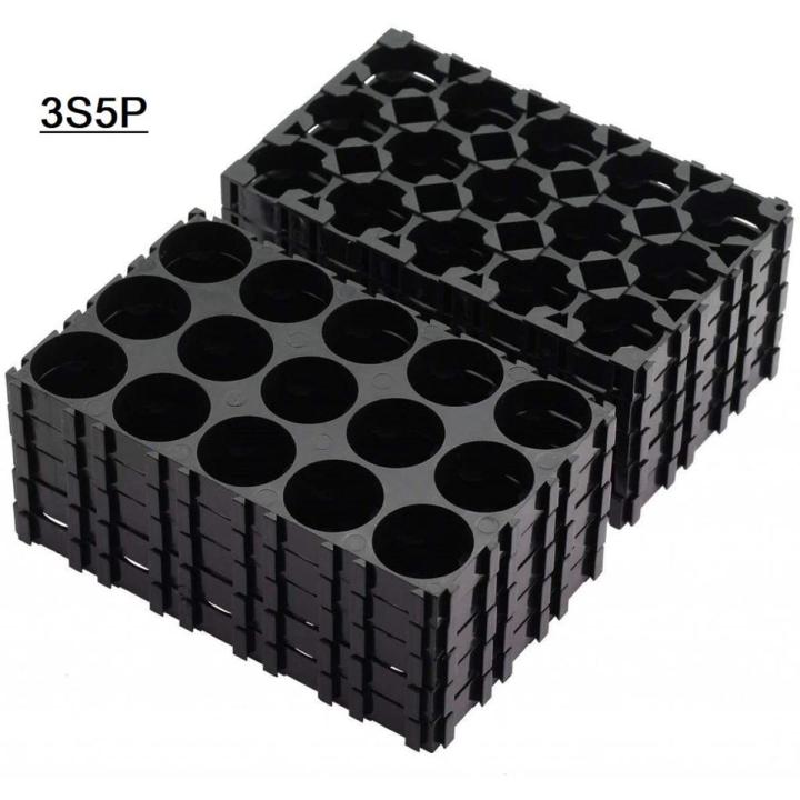 2Pcs Battery Holder 3×5 Cell 18650 Lithium Battery Holder Bracket 3S5P Plastic DIY Battery Pack Fixed Combination 18.4mm Hole Diameter Cylindrical Battery Case Holder Spot Welding 18650 Spacer Assembly