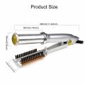 2 In 1 Hair Straightener & Curler Professional 2-Way Rotating Curling Iron Hair Straightening Brush Curling Iron Hair  Styl. 