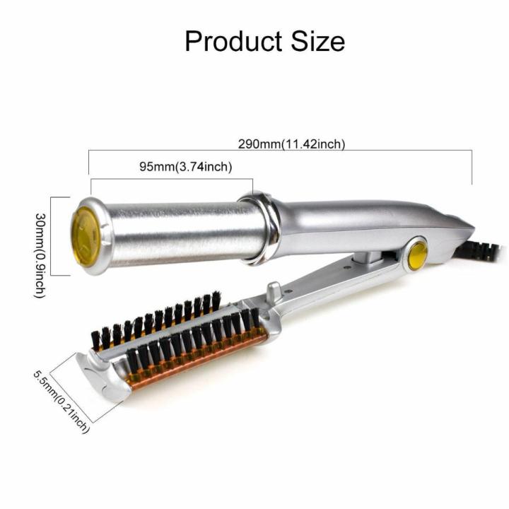 2 In 1 Hair Straightener & Curler Professional 2-Way Rotating Curling Iron Hair Straightening Brush Curling Iron Hair  Styl