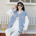 Baseball Uniform American Contrast Color Spring and Autumn Girl Older Kid's Korean Junior High School Student Autumn Clothes Jacket High School Girls' Coat. 