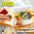 3500ml Cold Water Bottle Chilled Beverage Dispenser Large Capacity Juice Bottle with Tap Fridge Cooler Cold Water Bottle.