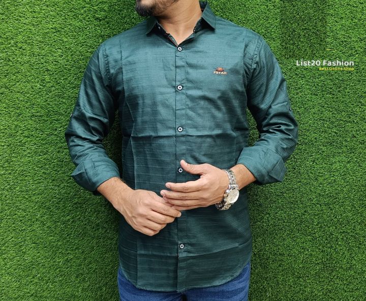 List20%20Fashion%20Premium%20Quality%20Cotton%20Solid%20Shirt%20For%20Men's%20-%20Image%202