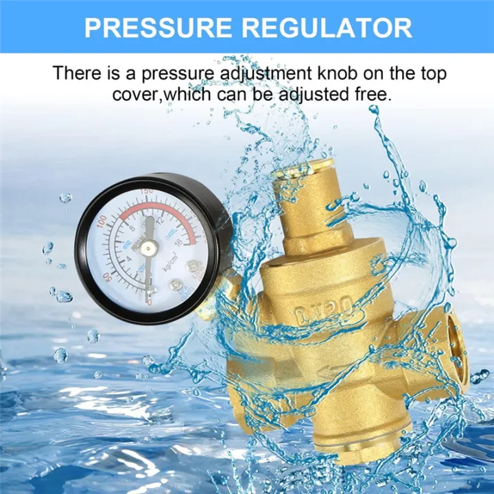 Water%20Pressure%20Reducing%20Valve%203/4In%20with%20Gauge,%20Adjustable%20Water%20Pressure%20Reducing%20Valve%20for%20Water%20Pressure%20Regulator%20DN20%20-%20Image%202