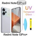 For Xiaomi Redmi Note 13 Pro+ Screen Protector On Redmi Note 13 Pro Plus (A+ GRADE) Premium One minute UV Tempered Glass Screen Protector Curved with Liquid Glue and UV Light -Transparent Clear. 
