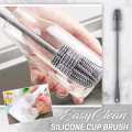 Bottle Cleaning Silicone Brush With Long Handle For Bottles And Cups. 