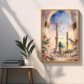 Masjid Nabawi Islamic Art Poster Watercolor Art Wall Canvas Painting Muslim Prints Living Room Mecca Art Picture Home Decor.