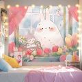 Cute Cartoon CureinsWind Xiaohongshu Bedroom Background Cloth Wall Cloth Live Tapestry Bedspread Decorative Canvas. 