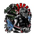 Sakura Racer Samurai Car Sticker JDM Creative Biker Man Decal Windows Car Trunk Decoration Vinyl Car Wrap Anime Accessories. 