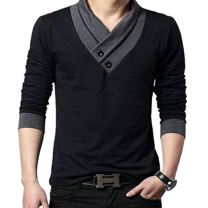 Black Cotton Long Sleeve T-shirt For men - T Shirt For Man - T Shirt For Man - T Shirt