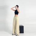Ice Whale Island Gray Lazy Wide-Leg Pants for Women2023Summer New Pleated Casual Loose Mopping Yamamoto Pants Pants.