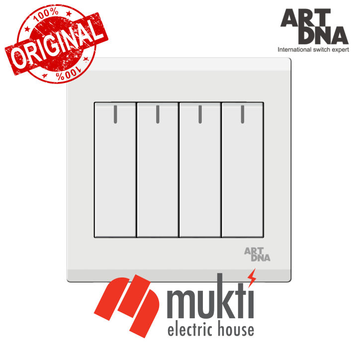 Art%20DNA%20E3%20White%20Series%2016A%20Four%20Gang%20Electrical%20Wall%20Switch%20Socket%204Gang%20ARTDNA%20-%20Image%202