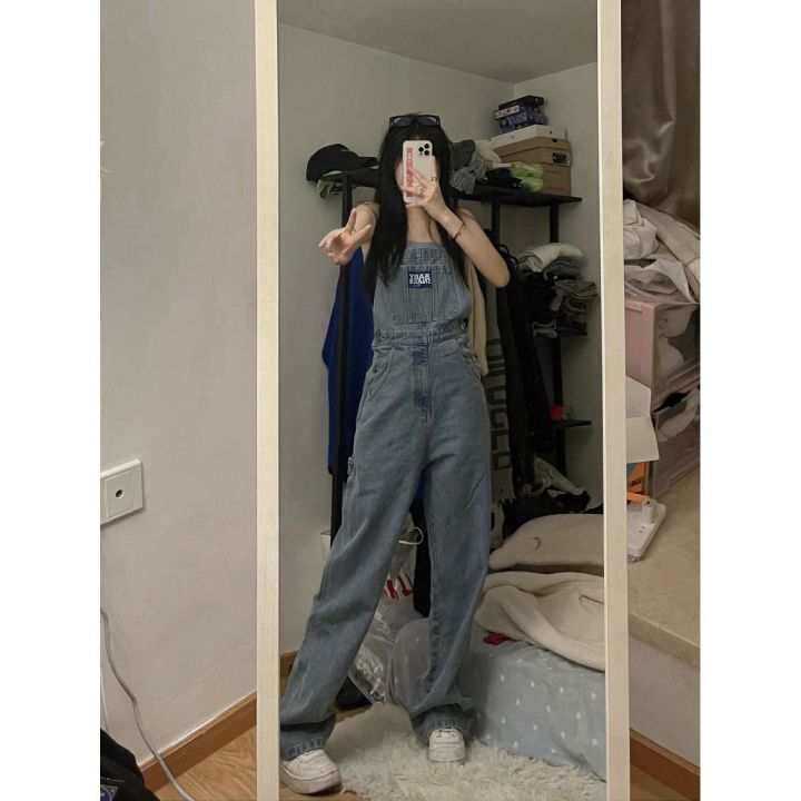 BAB%20YSNAKEOfficial%20Denim%20Suspender%20Pants%20Straight%20Loose%20Slimming%20Casual%20Women's%20Summer%20Mop%20New%20Age-Reducing%20-%20Image%202