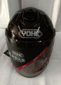 Yohe Halface Shiny Black Helmet: Stylish & Protective Motorcycle Helmet for Your Riding Adventures. 