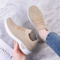 Elastic Female Tennis Shoes Socks Women's Net Breathable Shoes One Pedal Shoes2023Summer Women's Sports Shoes Tendon Bottom Mesh Surface Shoes.