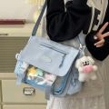 Cute college style girl crossbody bag, Japanese ins, student large-capacity versatile messenger bag, transparent bar, chirp bag. 