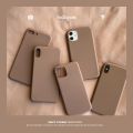 Retro brown Solid color Simple Korean Couple Phone Case Cover For iPhone 15 14 13 12 11 Pro Max 15 14 7 8Plus X XR case. 