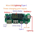 18650 Lithium Battery Digital Display Charging Module 5V 2.4A Three Charging Port with Display Boost Module Easy to Use. 