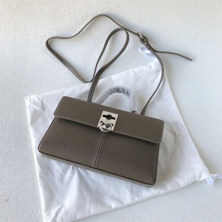 Cafune%20cowhide%20Women's%20vintage%20Briefcase%20stance%20wallet%20Single-shoulder%20crossbody%20portable%20commuter%20Kelly%20Bag%20-%20Image%207