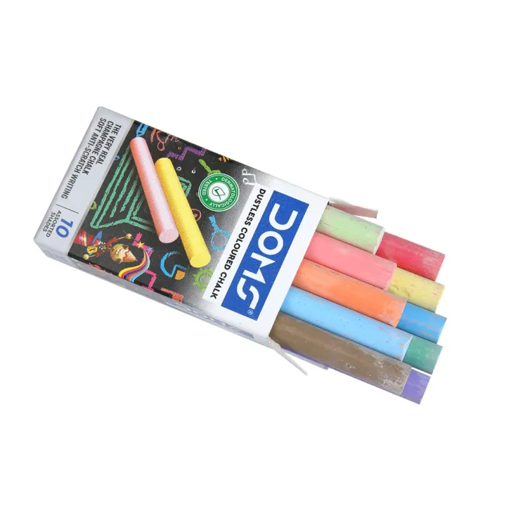 Doms%20Dustless%20Multi-Color%20Chalk%2010%20Assorted%20Shades,%20Anti-Scratch%20Writing,%20Stationery%20Essential%20-%20Image%204