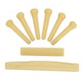 Generic Set of Acoustic Guitar Bridge Pins Saddle Nut Yellow. 