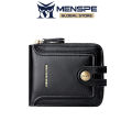 MENSPE Short Wallet Folding Leather Purse Men Wallet Soft PU Wallet Man Paragraphs Short Wallet Multi-Card Position ID Credit Cards Holders Coin Bag Business Wallets. 