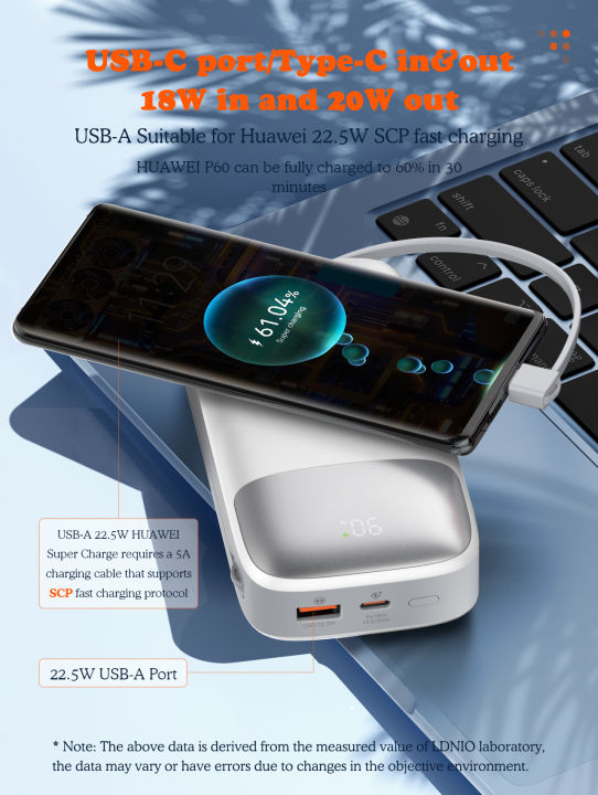LDNIO%20Power%20Bank%2020000mAh,%20Fast%20Charging%20Type-C%20&%20Lightning%20Cable%20Powerbank,%20LED%20Display%20Battery%20Level,%20With%20Extra%20USB%20Port%20-%20Image%205