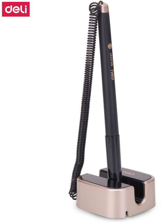 Deli%20E6797%20Desk%20Pen%20with%20Stand%20Black%20%E2%80%93%20Convenient%20Counter%20Pen%20for%20Office,%20Bank%20&%20Reception%20Use%20-%20Image%202