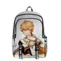 Genshin Impact Game Backpack Cartoon Anime Traveler Aether Boys Girls Schoolbag Backpack Primary Middle School Students Bag.
