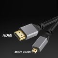 4K@60HZ 0.5-2.4M Micro mini HDMI-Compatible TO HDMI Minihdmi Microhdmi Coiled Extension Flexible Spiral Cable Male to Male Plug. 