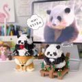 Compatible with LEGO National Treasure Panda Huahua Guo Lai Menglan model ornaments children's puzzle building block toys gifts. 