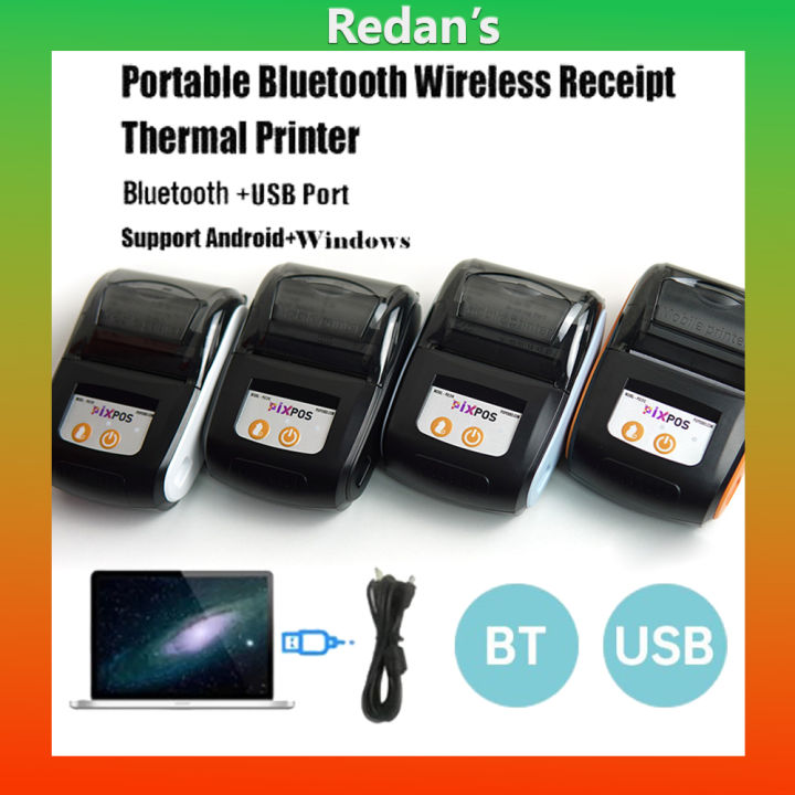 Mini Pos Printer with Type C Port Thermal Receipt Printer, Bluetooth Wireless Mini Bill Printer Compatible Pocket Ticket Printing 58x40mm thermal pos printer work on mobile and computer