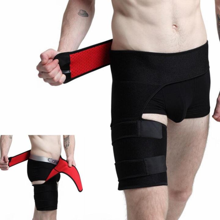 【happy one】Elastic Stretchy Hip Stabilizer Support Strap Thigh Protection Anti-muscle Straining Hip Protective Leg Brace Groin Belt