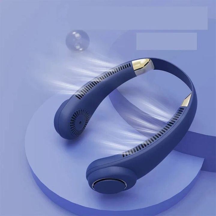 2000mAh Portable Outdoor Sports mini Air Cooling small neck Fan USB Large Wind Powered Wireless Bladeless neck Fan