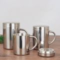 Double Wall Stainless Steel Coffee Mug with lid Portable Cup Travel Tumbler Coffee Jug Milk Tea Cups Double Office Water Mugs. 