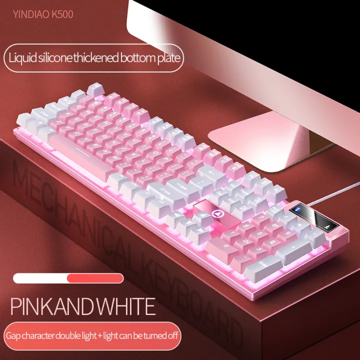 K500%20Pink%20Keyboard%20Mixed%20Color%20White%20Pink%20Keycaps%20104%20Keys%20Wired%20Gaming%20Keyboard%20for%20Laptop%20PC%20-%20Image%203