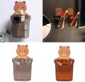 Brush Cup Wall Mounted Shaver Cartoon Self-adhesive Cups Self-draining Toothbrush Holder Bracket Restroom Essentials-Multicolor.