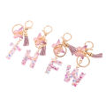 A-Z Dreamy Sequin Letters Keychain For Women Tassel Butterfly Pendant Initial Keyring Purse Suspension Bags Car Key Chain.