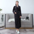 Winter Flannel Couple Nightgown Women's Lengthen and Thicken Red Wedding Bathrobe Fleece-Lined Men's Winter Pajamas Robe. 