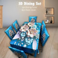 Digital new 3D print dining table cover with 6pc matching chair cover_ full 7 pc set 112.