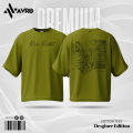 Avro Premium Men's Semi Drop Shoulder T shirt Olive Color - Rare Rabbit - Cotton Fabric Soft & Comfortable - Tshirt For Men.