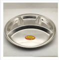 Divided Plate/ Stainless Steel Plate/ Divided Plate 4 Section -(Diameter-27cm).