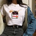 Nutella Kawaii Print Women T Shirt Girl 90s Harajuku Ullzang Fashion T-shirt Korean Style Top Tees Female. 