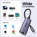 UGREEN USB C to Ethernet Adapter RJ45 to Thunderbolt 3 Type C Gigabit Network LAN Converter 10 100 1000Mbps for MacBook Pro Air, iPad Pro, Galaxy S20 S10 S9, XPS 13 15, Surface Book 2 Go, Chromebook Network Card USB Ethernet.