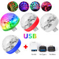 Mini USB LED Light Disco DJ Ball Lights Projector Light Car Effect Party Home Halloween 5V RGB Colorful Lamp For Mobile Phone.