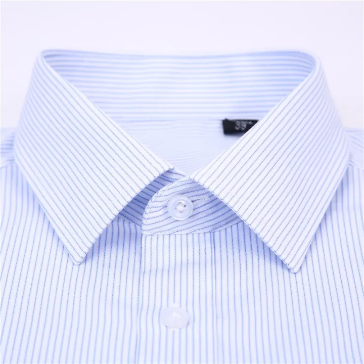 High%20Quality%20Non-ironing%20Men%20Dress%20Long%20Sleeve%20Shirt%202022%20New%20Solid%20Male%20Plus%20Size%20Regular%20Fit%20Stripe%20Business%20Shirt%20White%20Blue%20-%20Image%207
